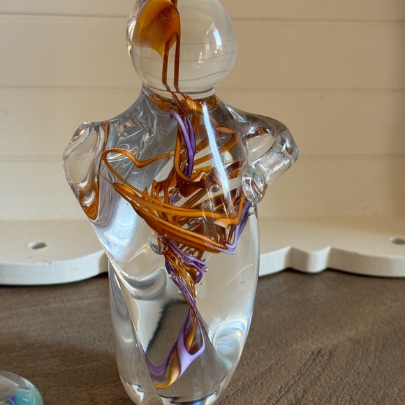 Schmidt Rhea Art Glass Sculpture paperweight 7" "Loving Couple" Signed - Picture 8 of 16